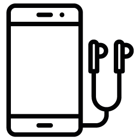 283x283 Smartphone Headphones Silhouette Silhouette Of Smartphone Headphones