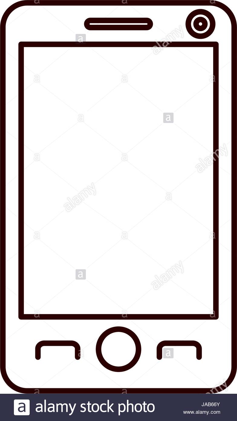 784x1390 Sketch Silhouette Modern Smartphone Tech Stock Vector Art