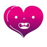160x160 Silhouette Smile Heart Love Kawaii Cartoon Stock Image