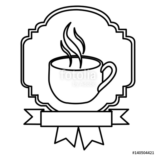 500x500 Silhouette Border Heraldic Decorative Ribbon With Cup And Smoke