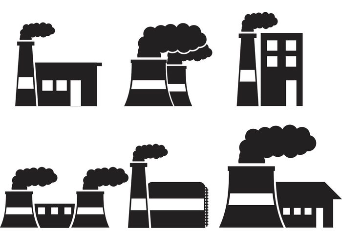 700x490 Factory Silhouette Vector Icons 117694