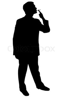 213x320 Black Silhouette Man Smoking Stock Photo Colourbox