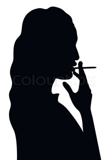 218x320 Silhouette Of Smoking Girl Stock Vector Colourbox