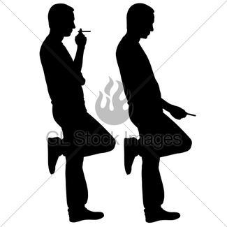 325x325 Smoking Silhouette Gl Stock Images