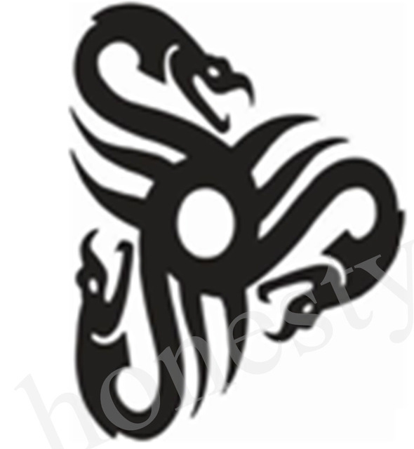 590x640 Snake Heads Design Car Silhouette Sticker Laptop Truck Home Wall