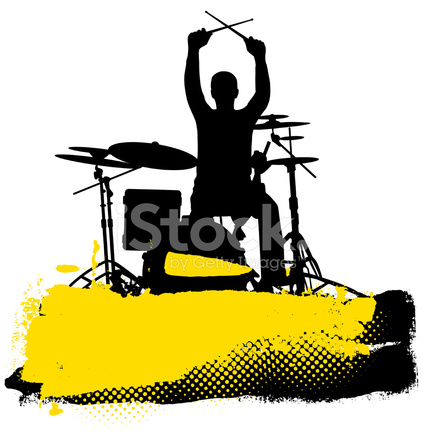 424x439 Drummer Stock Vector