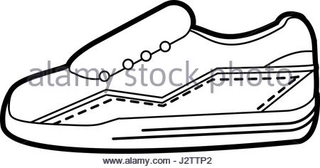 450x236 Black Silhouette Sneakers Sport Shoes Stock Vector Art