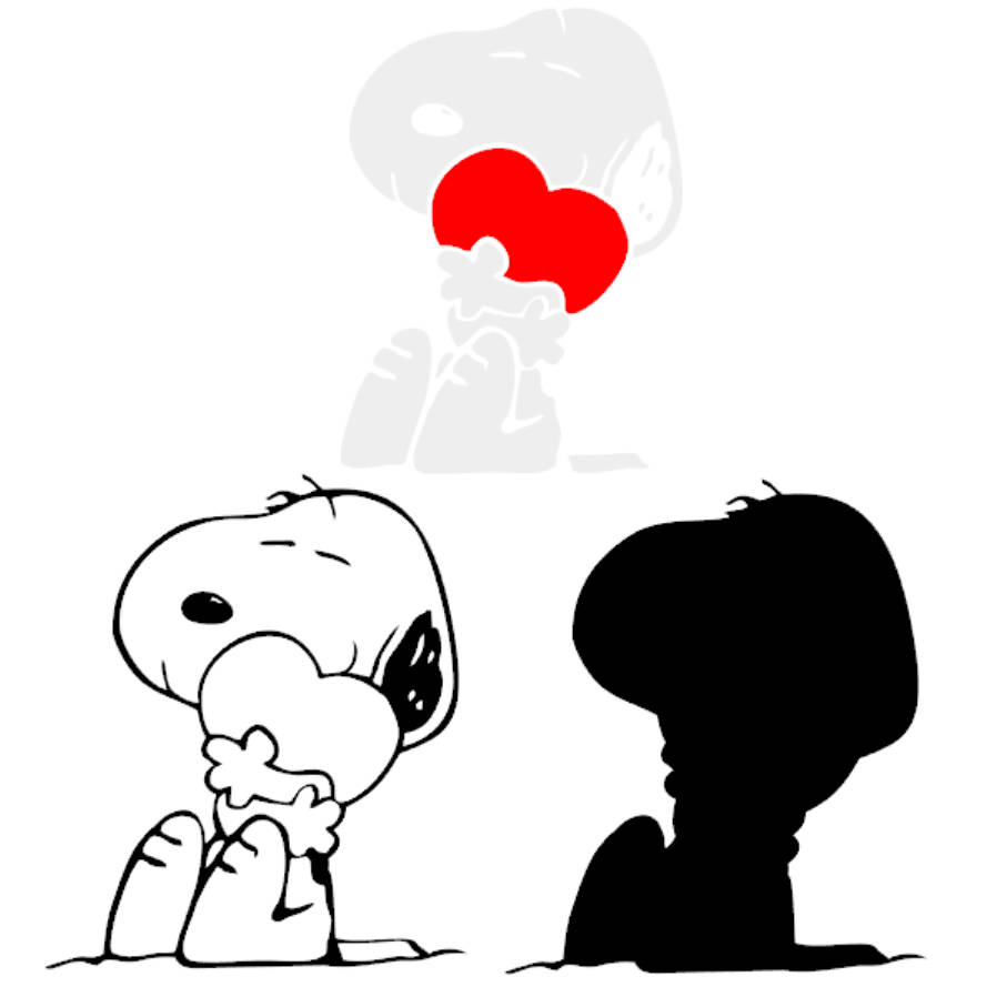 907x907 Snoopy Dog Heart Svg Dxf Eps Vector Cuttable File Cricut