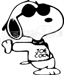 212x248 Snoopy Joe Cool Silhouette 5 Decal Sticker