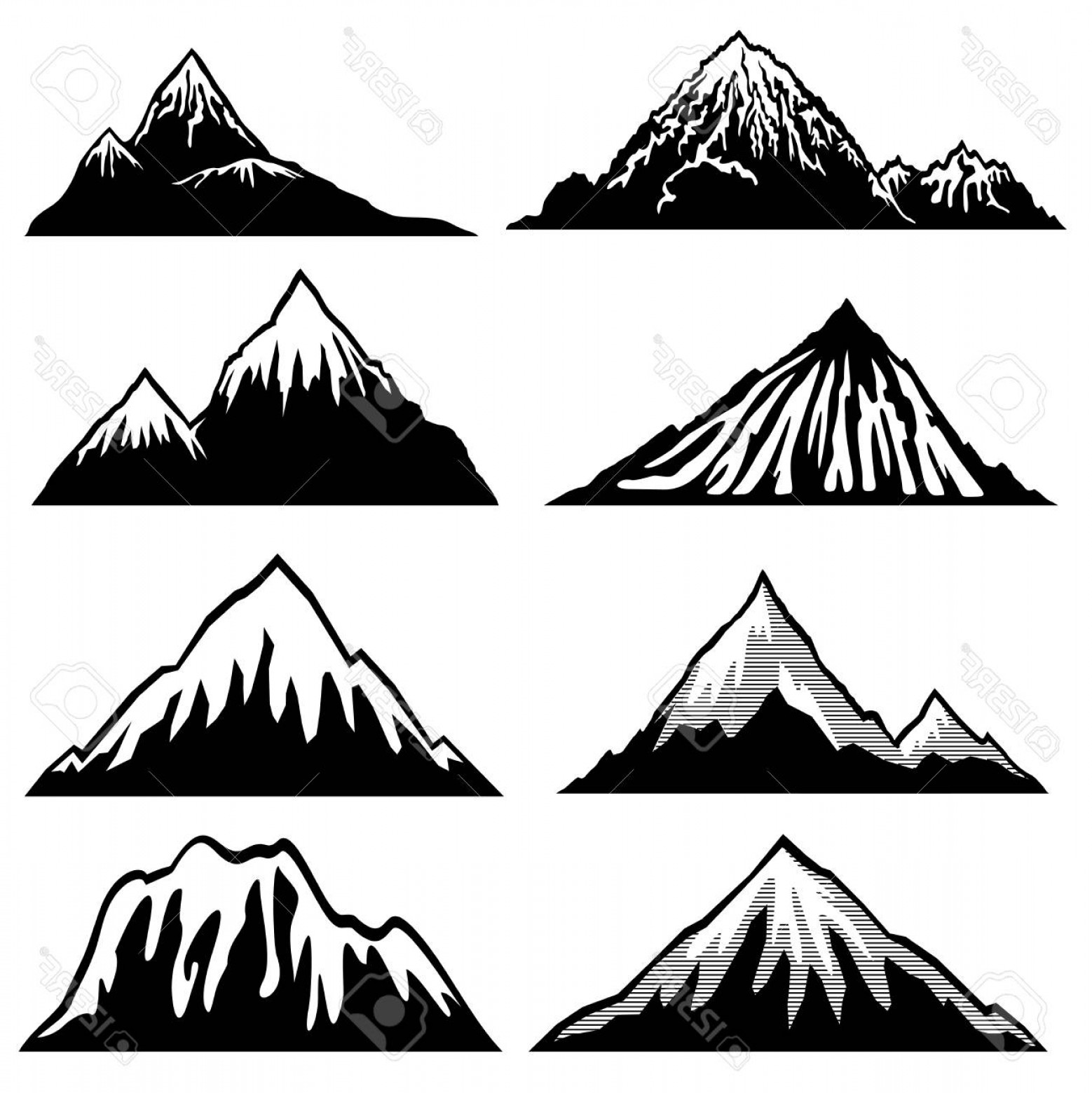 1558x1560 Attractive Photostock Vector Highlands Mountains Vector