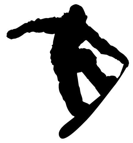 448x480 Silhouettes Of Snowboarders