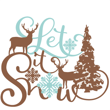 432x432 Let It Snow Phrase Winter Scene Svg Scrapbook Cut File Cute