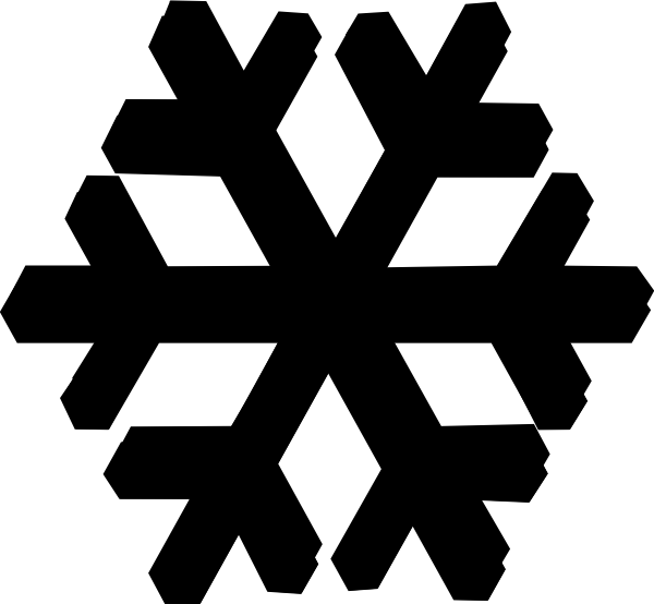 600x554 Black Snow Flake Clip Art