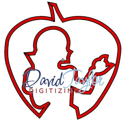 442x424 Snow White In Apple Silhouette Embroidery Machine Design