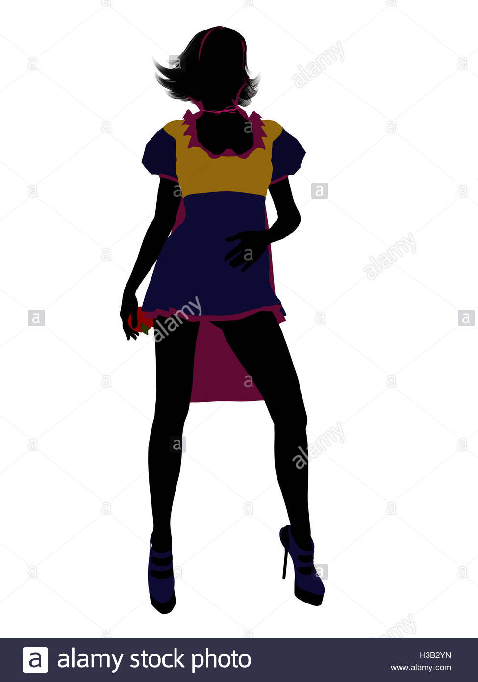 975x1390 Snow White Silhouette Illustration Stock Photo, Royalty Free Image