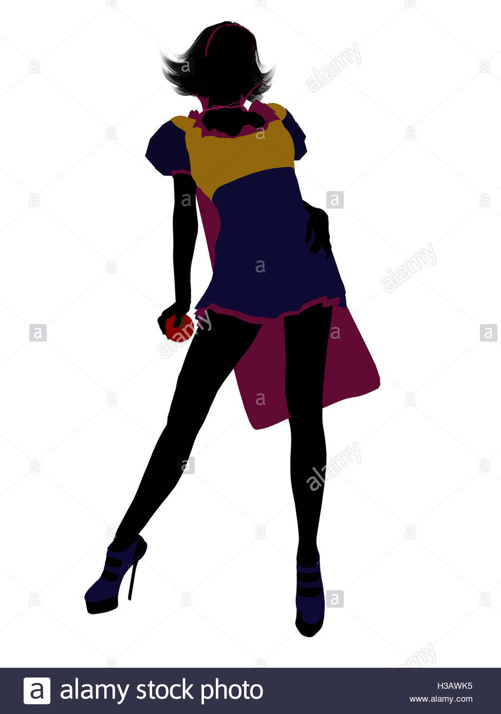 975x1390 Snow White Silhouette Illustration Stock Photo 122556201