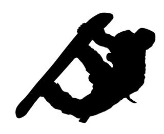 320x262 Snowboard Silhouette 10 Decal Sticker