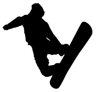 320x307 Snowboard Silhouette 4 Decal Sticker