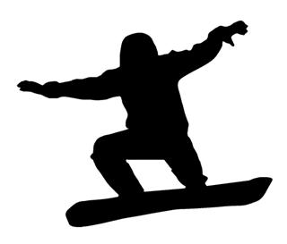 320x273 Snowboard Silhouette 8 Decal Sticker
