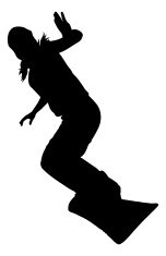 152x235 Silhouettes Snowboarders Premium Clipart