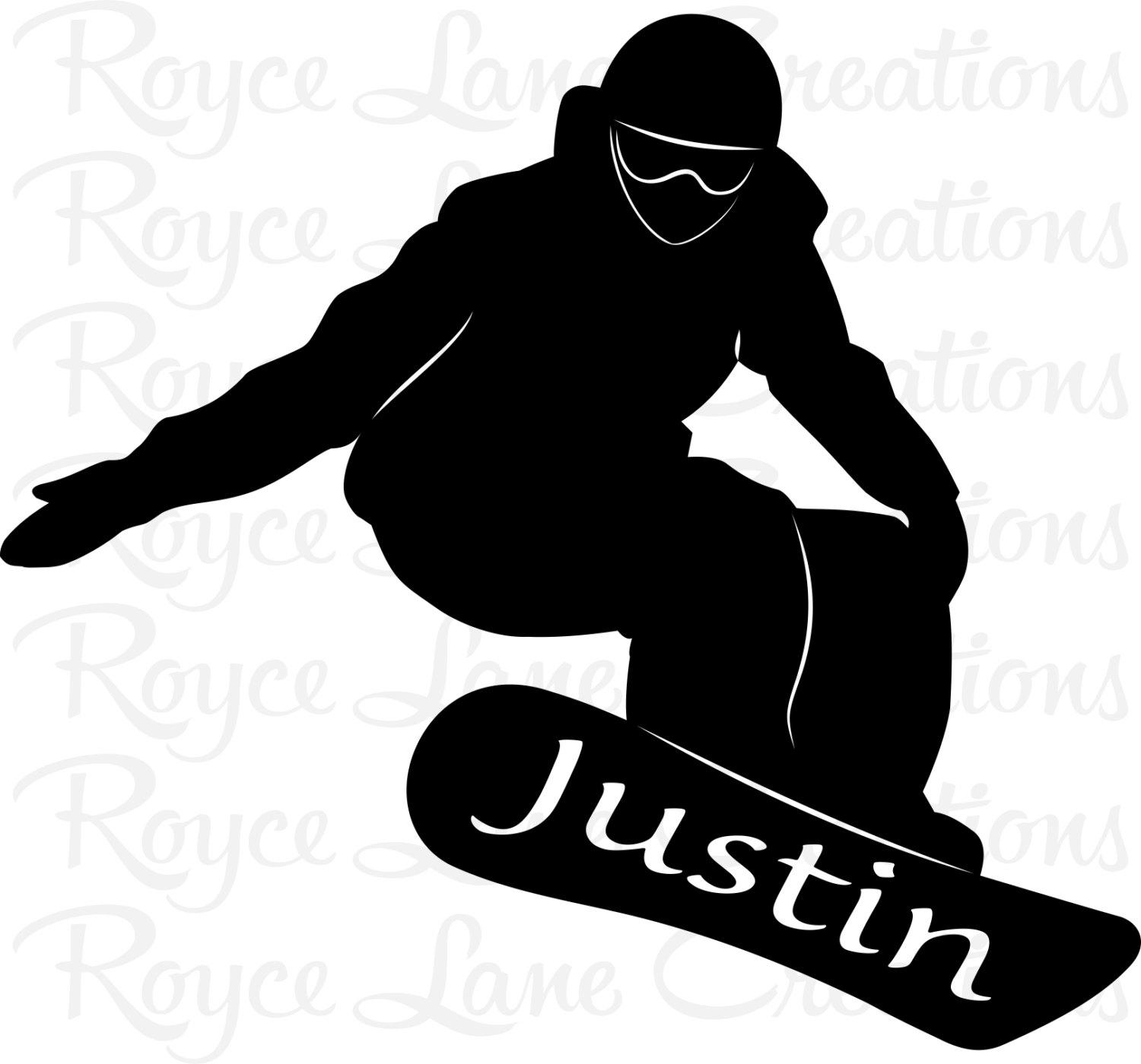 1500x1400 Snowboard Decal Snowboarder With Personalized Name Sports Vinyl