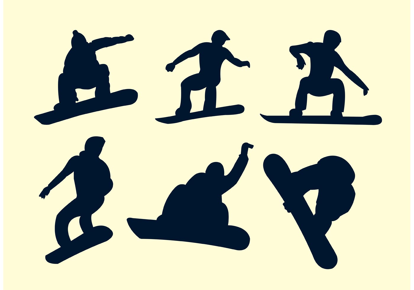 1400x980 Silhouettes Of Snowboarders