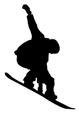 326x480 Snowboard Silhouette 3 Decal Sticker