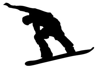 320x229 Snowboard Silhouette 5 Decal Sticker