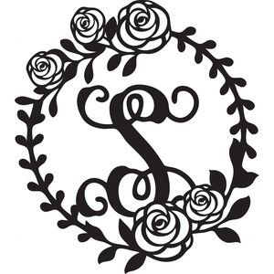 300x300 Silhouette Design Store Floral Wreath Alphabet S Sophie Gallo