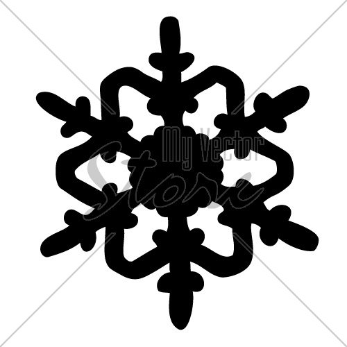 500x500 Vector Snowflake Silhouette