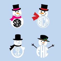 236x236 Free Snowman Monogram Set Silhouette Cut Files Cricut