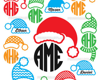 340x270 Santa Reindeers And Elf Svg Monogram Files Christmas Snowman