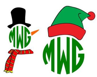 340x270 Snowman Monogram Svg Etsy