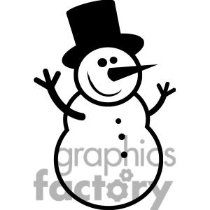 300x300 Snowman Silhouette Clipart