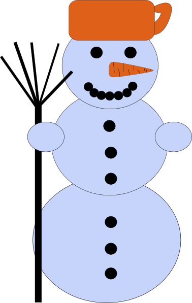 378x597 Snowman With Broom Clip Art Free Vector 4vector