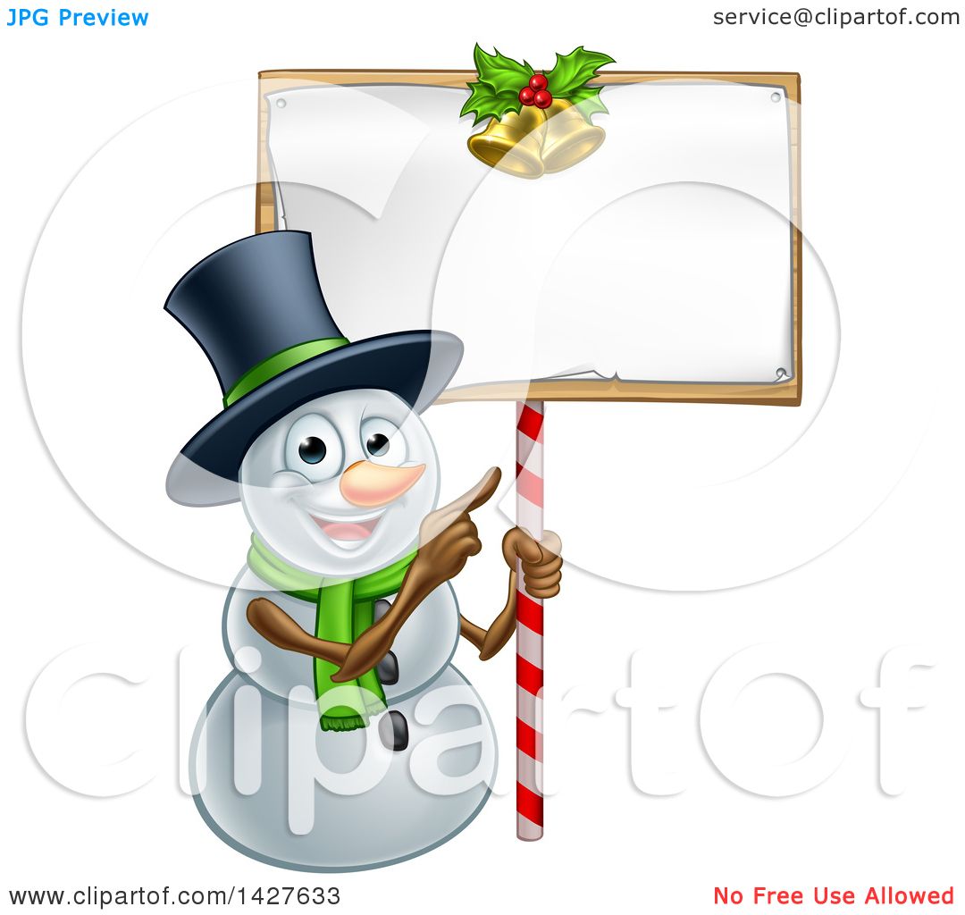 1080x1024 Clipart Of A Happy Christmas Snowman Wearing A Top Hat