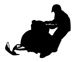 320x262 Snowmobile Silhouette 2 Decal Sticker