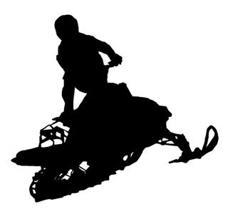 320x300 Snowmobile Silhouette 3 Decal Sticker