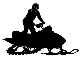 320x231 Snowmobile Silhouette 7 Decal Sticker