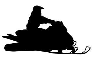 320x214 Snowmobile Silhouette 8 Decal Sticker