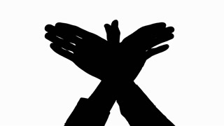 320x180 Hands Make Gesture Soaring Birds On Background