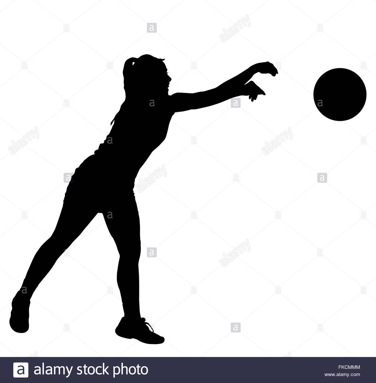 1300x1325 Black On White Silhouette Of Korfball Ladies League Player Girl
