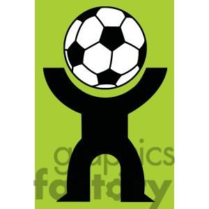 300x300 Silhouette Person With A Soccer Ball Head Soccer Clipart