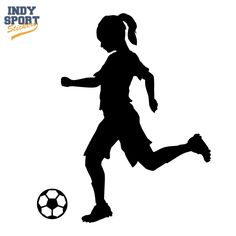 236x236 Girl Soccer Player Kicking Silhouette Sports