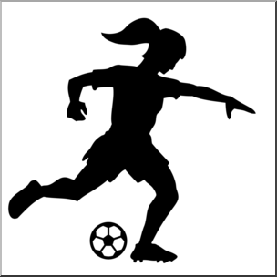 304x304 Clip Art Soccer Player Silhouette Female Bampw Abcteach