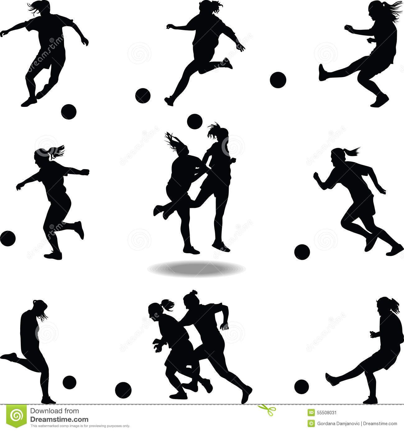 1300x1390 Woman Soccer Player Silhouette Vector