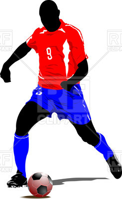 245x400 Soccer Player Silhouette Royalty Free Vector Clip Art Image