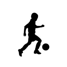 236x236 Soccer Silhouettes Kids Boys And Girls Stock Vector Clipart