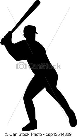 263x470 Baseball Batter Silhouette Vector Illustration