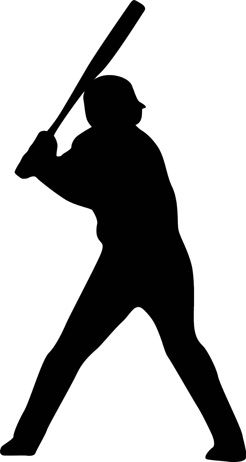 800x1500 Baseball Player Batter Softball Clip Art